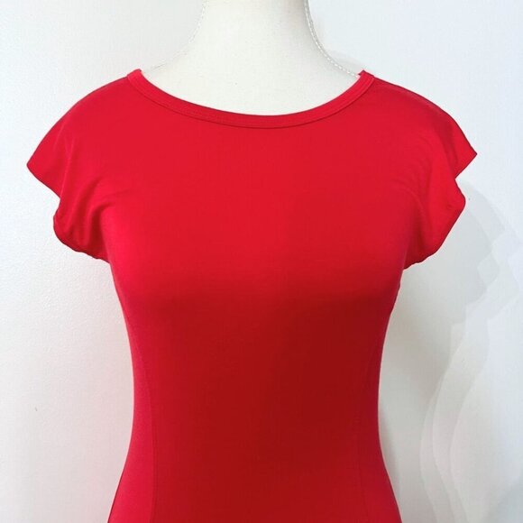 LNA BLACK CAP SLEEVE STRETCH JERSEY BODYCON DRESS - S - Picture 5 of 9